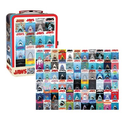 AQUARIUS Jaws 50th Anniversary 500pc Puzzle Fun Box 500 Piece Puzzle Sturdy Tin