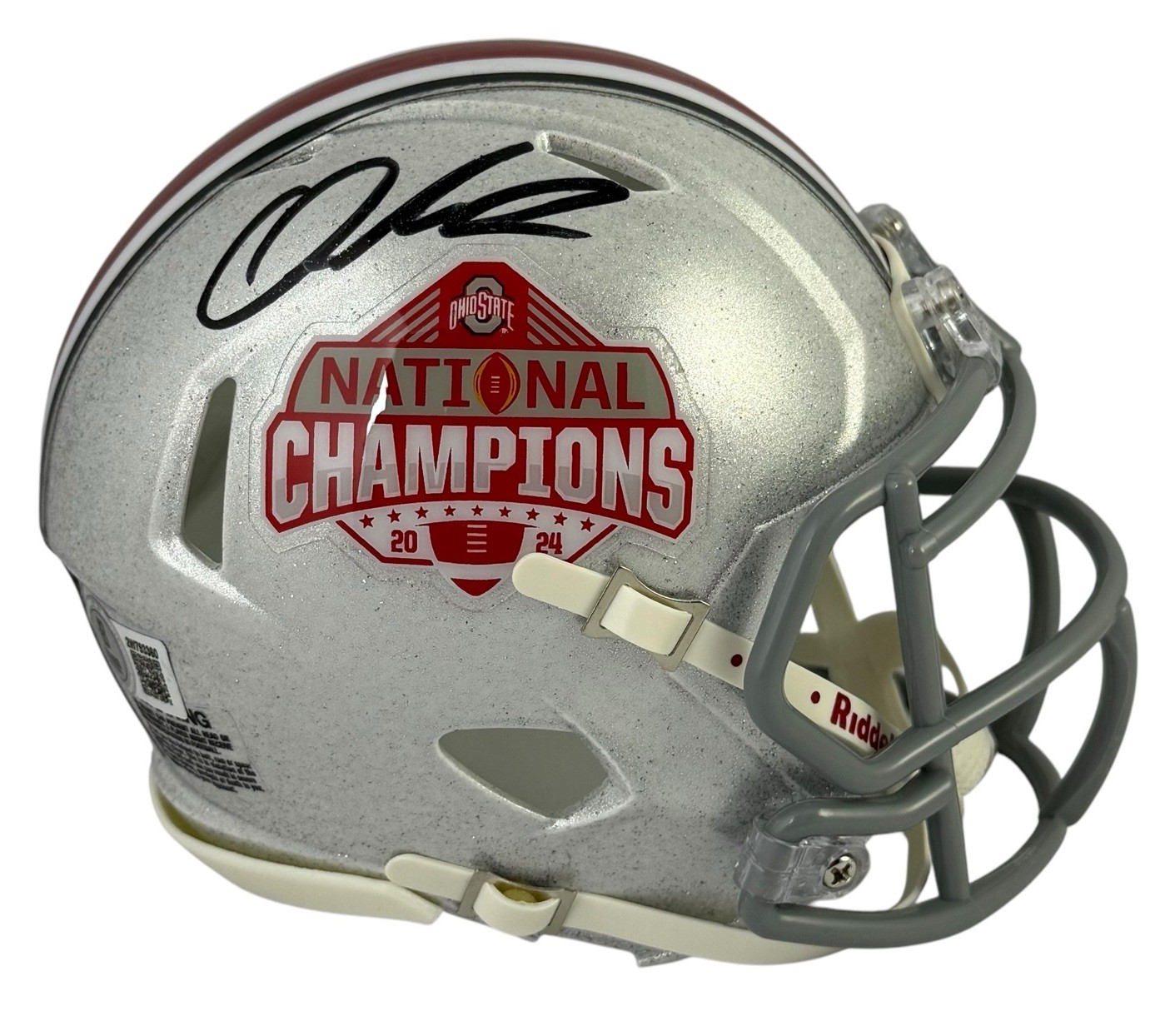 Quinshon Judkins Autographed Signed Ohio State Buckeyes Mini Helmet 2024 Champs Beckett COA 