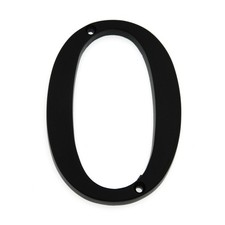Hillman Distinctions Black 5" Metal House Address Number 0 Flush Mount