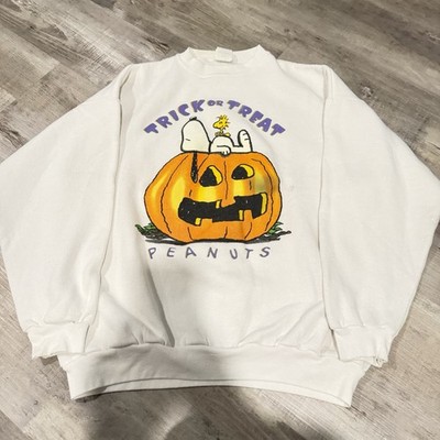 Vintage Peanuts Trick Or Treat Sweatshirt Snoopy Halloween Crewneck 90s Large