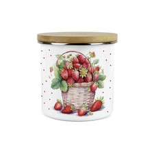 Strawberry Basket Storage Canister - 1.2L Large Enamel Kitchen Container Gift