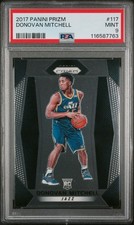 2017 PANINI PRIZM ROOKIE CARD #117 DONOVAN MITCHELL PSA GRADED. rookie card picture