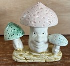 Mid Century 1960s Happy Merry Mushrooms Japan Ceramic Sculpture Figure