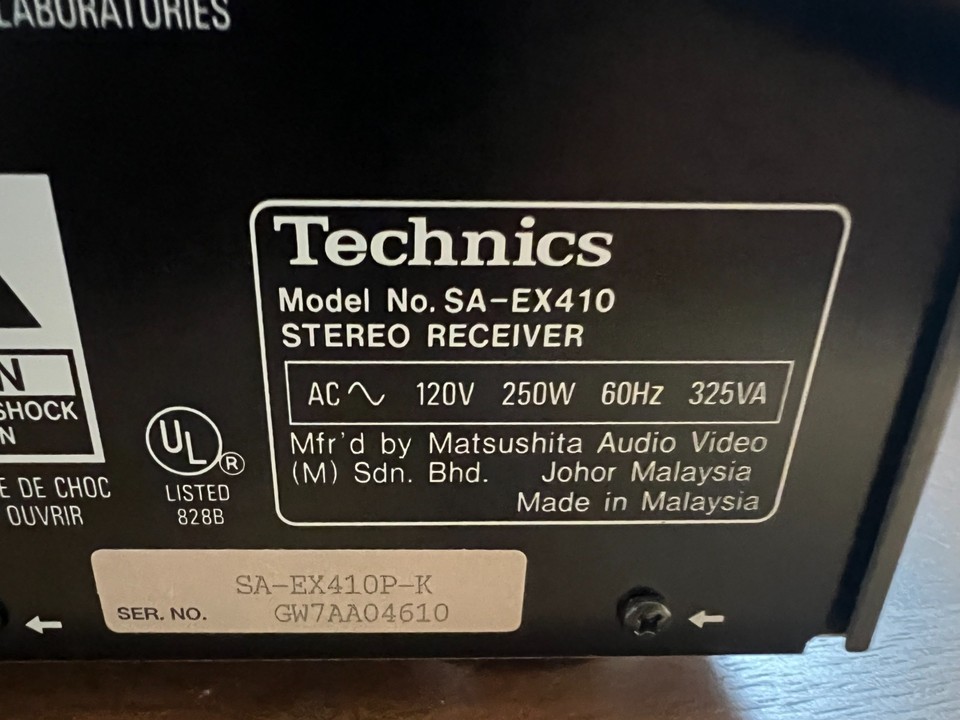 Cavo Di Alimentazione USA 6 Piedi Per TECHNICS &ndash; Modelli SA-EX320, EX400, EX410, EX500, EX510