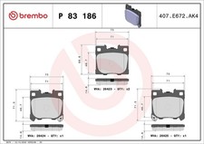 BREMBO Bremsbelagsatz, Scheibenbremse P 83 186 für TOYOTA