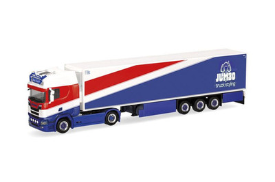HERPA - SCANIA CS 20 HD 4x2 mit Kühlauflieger 3-Achs JUMBO FISHER - 1/87 - HE...
