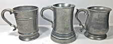 Lot of 3 Vintage Wilton Armtel Decorated Metal Mugs Wilton-Columbia Made in USA