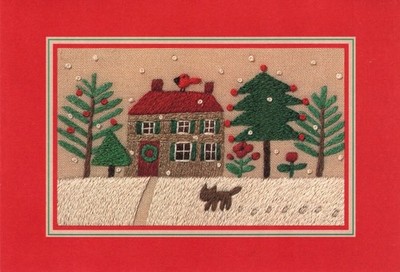Merry Christmas Cozy Home Needlepoint Stitch Stitches Ambassador Greeting Card
