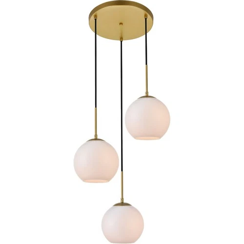 Living District LD2209BR Baxter 3 Light 18.1 inch Brass Pendant Ceiling Light - Picture 1 of 6