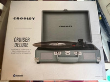 Crosley Portable Suitcase Turntable Record Player Bluetooth-In Speakers Blue