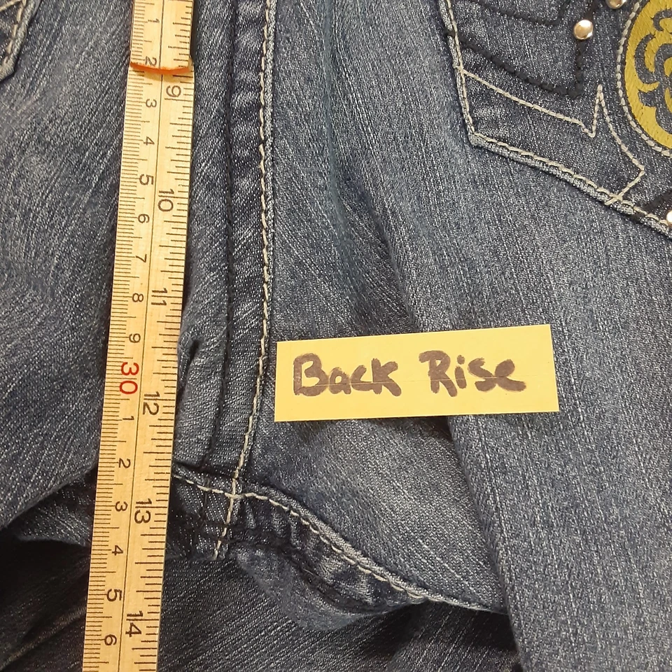 Pantalones de mezclilla chinos para mujer talla 29 (US 8) bolsillos logotipo vintage años 90 spot Foto 4 de 4