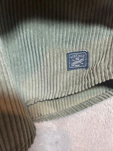 Wetterfestes Vintage Cordhemd salbeigrün L Knopfleiste Freizeit Overshirt - Bild 5 von 10