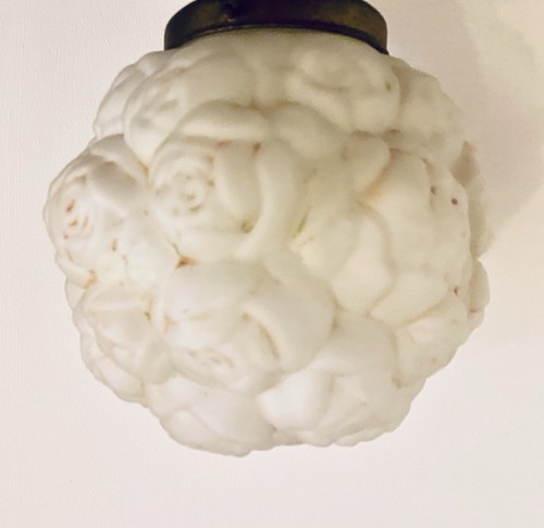 Rare 1920s Light Shade Lamp Shade antique Roses French Chic Art Deco boudoir - Picture 8 of 14
