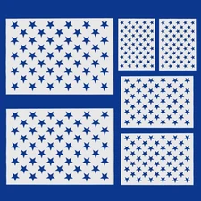 6 Pieces 50 Star Stencils for American Flag Plastic Star Stencil Template for Pa