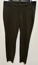Simply Vera Wang Skinny Dark Olive Green Ponte Pant Size Large Classy Zippered