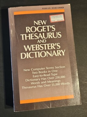 New Roget's Thesaurus Webster's Dictionary 1993 Edition Computer Terms 2 in 1