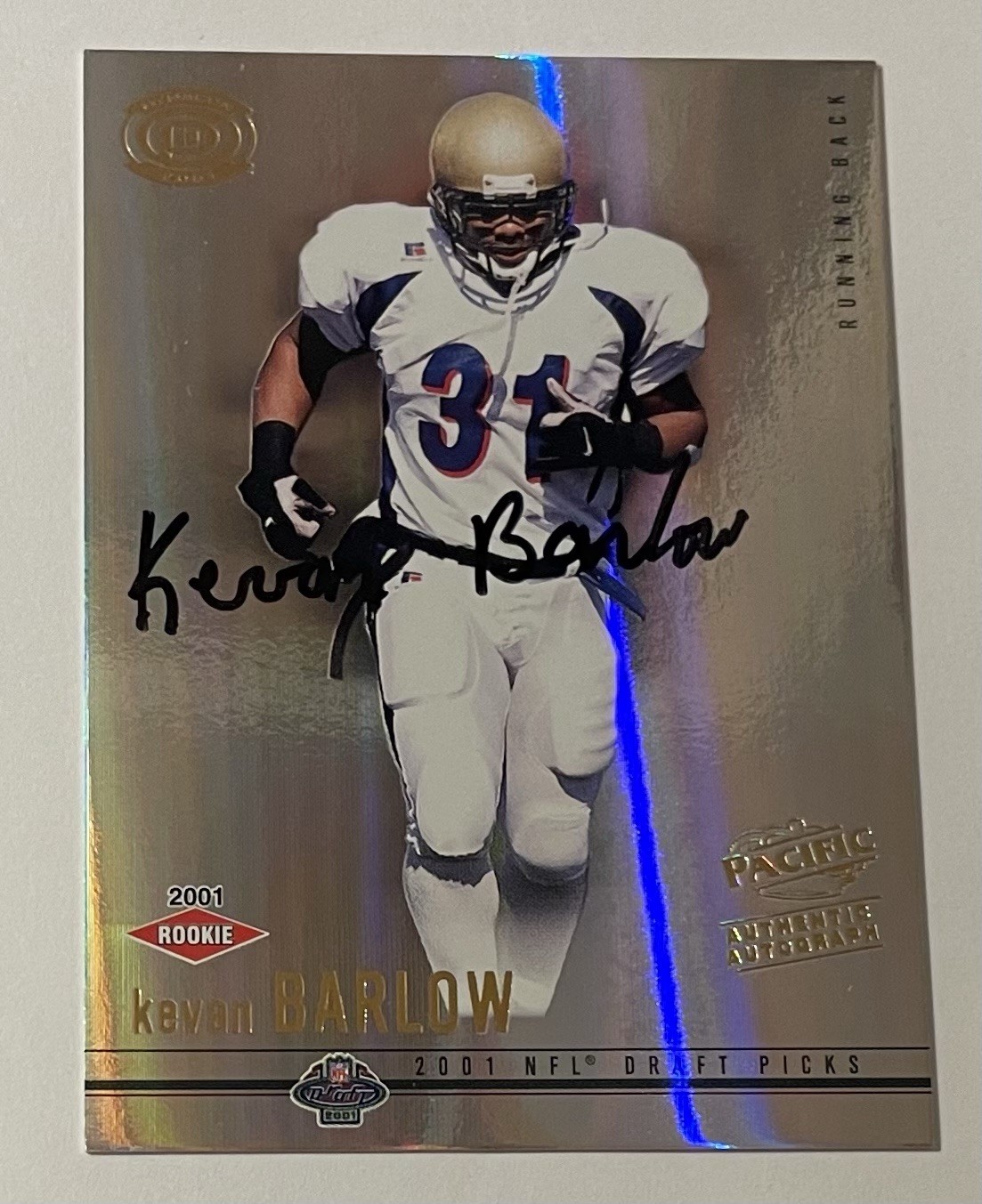 Kevan Barlow Pacific Dynagon #112 Autograph