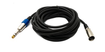 Audio Kabel 5 m 6.35 mm Klinke Stecker zu XLR Stecker Adapter in Schwarz