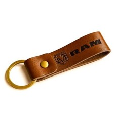 RAM Keychain Genuine Leather   Officially Licensed Dodge Ram 1500 Brown