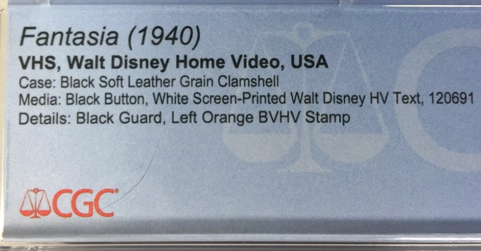 Walt Disney Masterpiece Fantasia Mickey Mouse VHS CGC Graded 9.0 BIG CLAMSHELL - Image 3 of 4