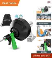 Drain Snake 50FT Auto Feed for Sink and Drain Unclogging Eco-Friendly Plumbing