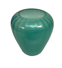 Sea Foam Green Glass Swirly Vase - 7 H