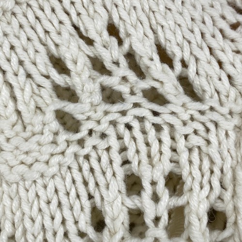 LUCKY BRAND Sweater Womens L Cardigan Crochet Open Front Asymmetric Boho Ivory - Picture 7 of 14