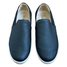 Spenco Black Leather Slip-On Sneakers Shoes 7