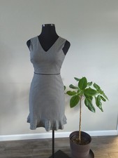 Ann Taylor Houndstooth Career Pencil Ruffle Him Sleeveless Dress Size 6
