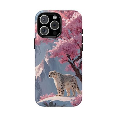 Phone Ink - iPhone | Galaxy | Pixel Case - Cherry Blossom Snow Leopard Landscape