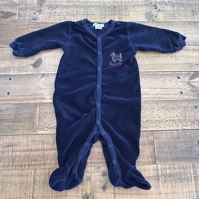 Vintage Ralph Lauren One Piece Baby 0-3 Months Royal Blue Scottie Dog