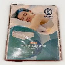 Zippered Mattress Protector Waterproof Encasement Queen Size Bed Cover Washable