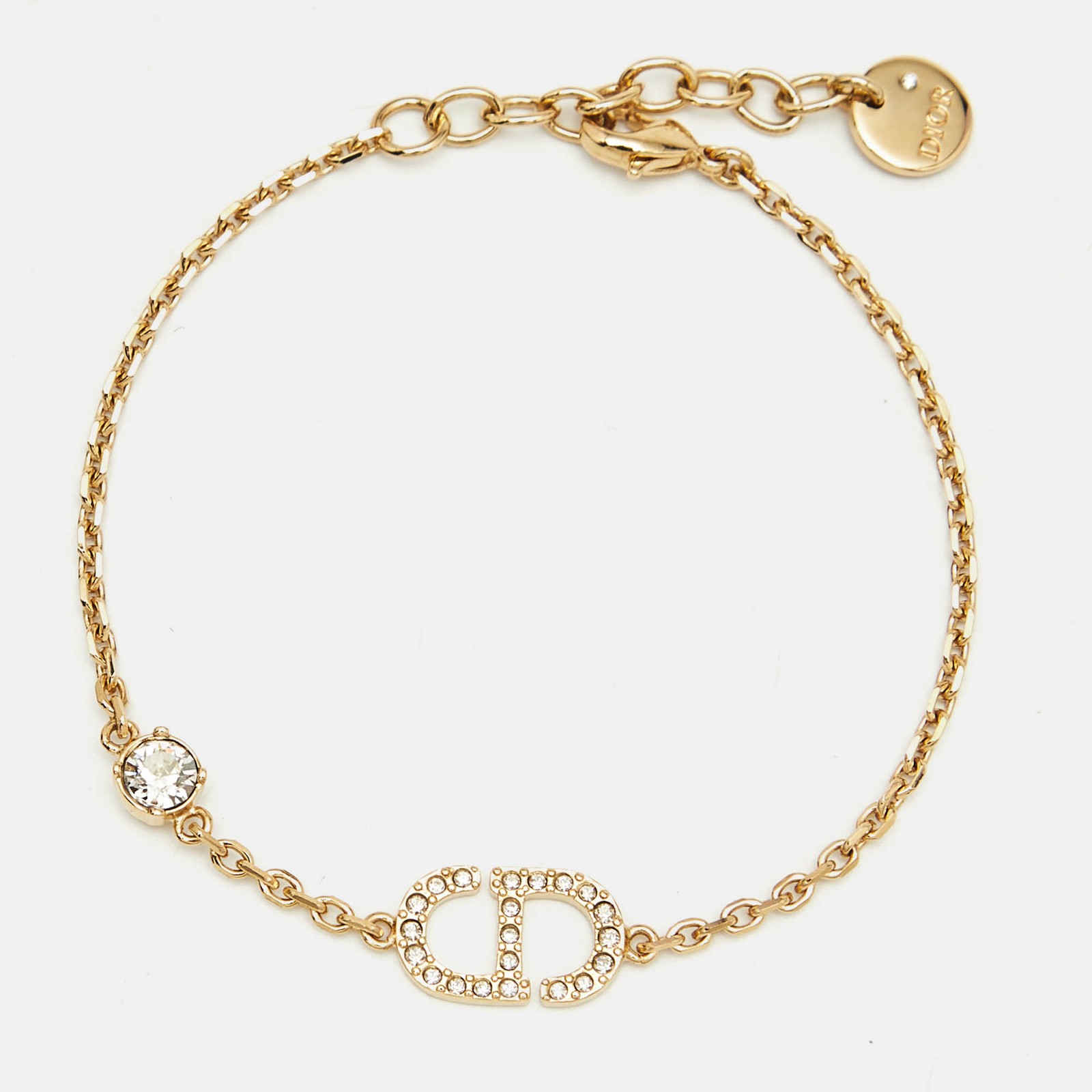 Dior Petit CD Crystals Gold Tone Bracelet
