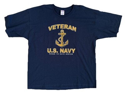 Bayside Veteran U.S. Navy Graphic Shirt Proud to Have Served Men 2XL Made In USA