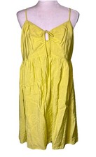 Women’s Yellow Cottagecore Sundress Tie Front Lightweight Summer Vacation Sz XL