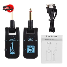 Wireless Guitar Transmitter Receiver Set Electric Guitar Bass 2.4G 48k/16Bit UK