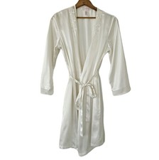 Oscar de la Renta Pink Label Robe XS Ivory Bridal Satin Coquette Lace Tie Front