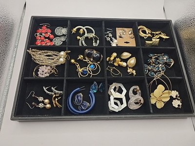 Mixed VTG/Modern Pierced Earring Lot 29 Pair Some Signed 