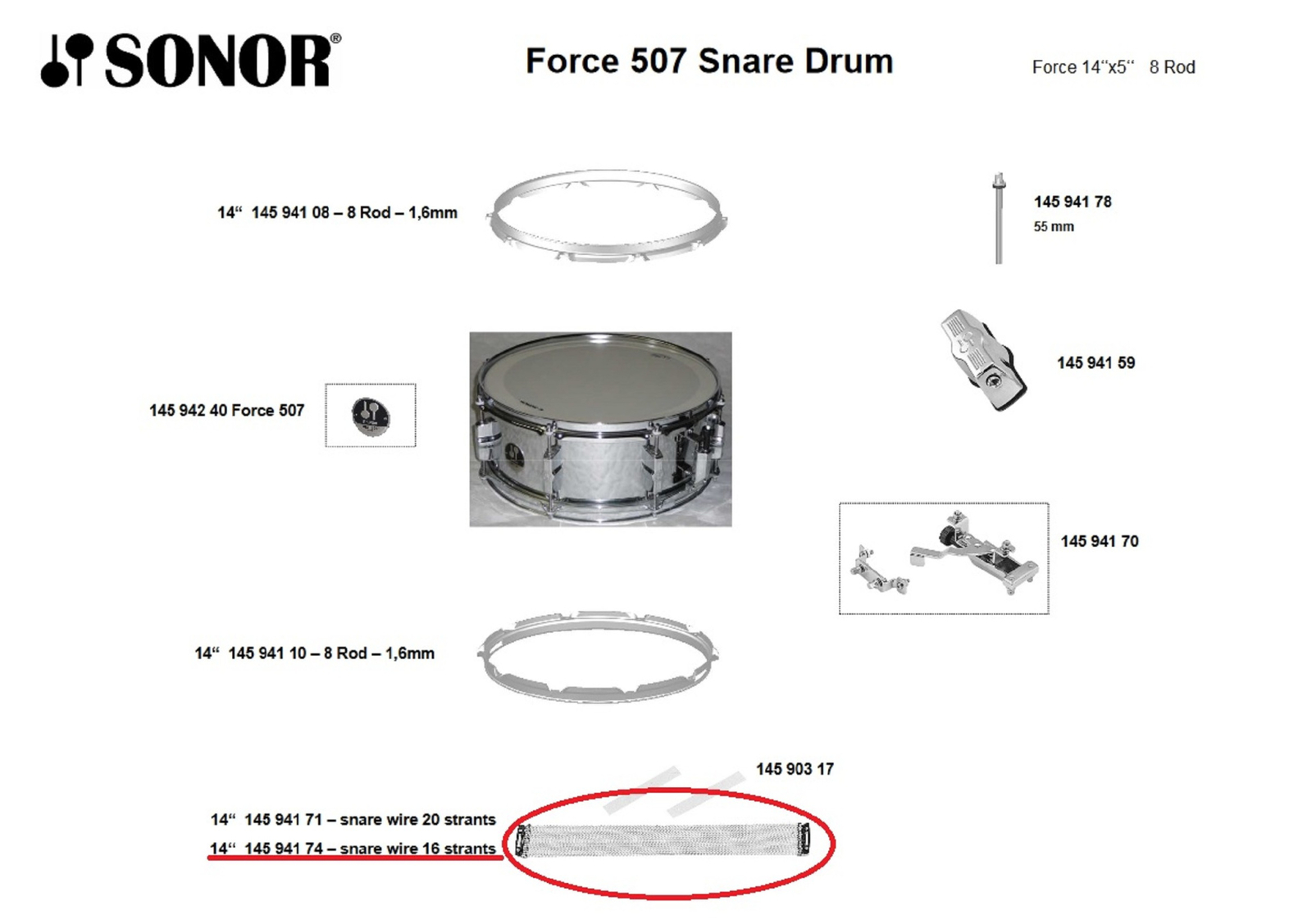 SONOR SD Teppich 14 16 Спиральный 4690₽