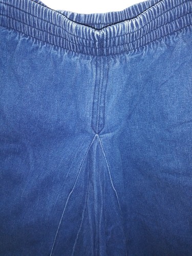 womens Denim Shorts FLARE Pleated Sz 16 High Waist elastic waist Alfred Dunner - Picture 5 of 9