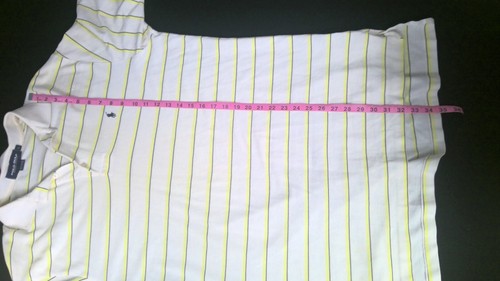 Camisa polo de golf vintage Ralph Lauren clásica amarilla a rayas grande para hombre - Imagen 6 de 6