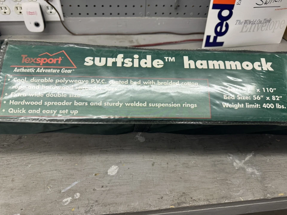 Hamaca Texsport. 82" x 56" 400lbs Peso Máximo Cómodo Resistente a los UV Rayas Foto 4 de 4