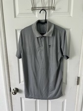 Men's Cherokee Polo Short Sleeve Shirt Size Large Grey Golf Business Casual Logo