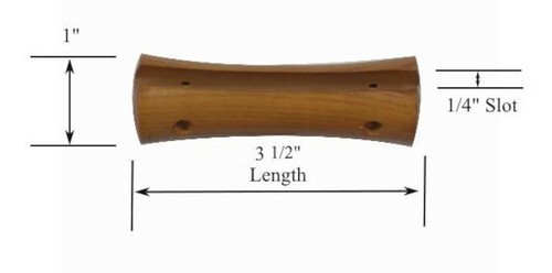 Empuñadura de dobladillo de madera maciza con acabado de arce de 3 1/2" de ancho para tonos de ventana rodante - Imagen 2 de 4