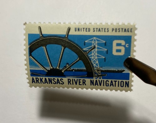 Rare -1968 Arkansas River Navigation 6 Cents Stamp Mint Never Hinged OG - 第 10/18 張圖片