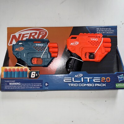 Nerf Elite 2.0 Trio Combo Pack Dual Blaster Battling Hasbro 3-dart Blasting