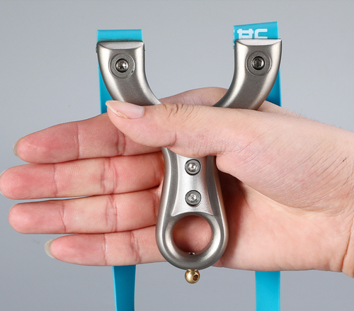 Catapulta portátil de acero inoxidable con honda para caza tiro con arco correa de goma - Imagen 4 de 8