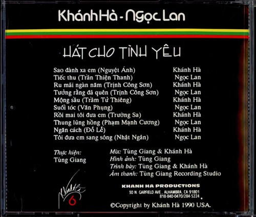 Khanh Ha / Ngoc Lan - Hat Cho Tinh Yeu CD - Foto 2 di 4