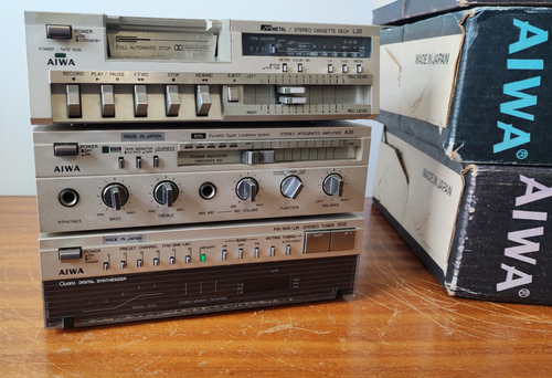 Aiwa Micro Hifi Stack System Vintage Tape Deck Tuner Amplifier *SEE VIDEO* - Picture 2 of 21