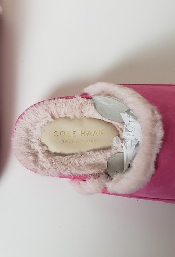 Cole Haan Womens Slip On Ada Mule Pink Suede Shoes Gold Tone Horsebit 9 10B - Picture 5 of 10